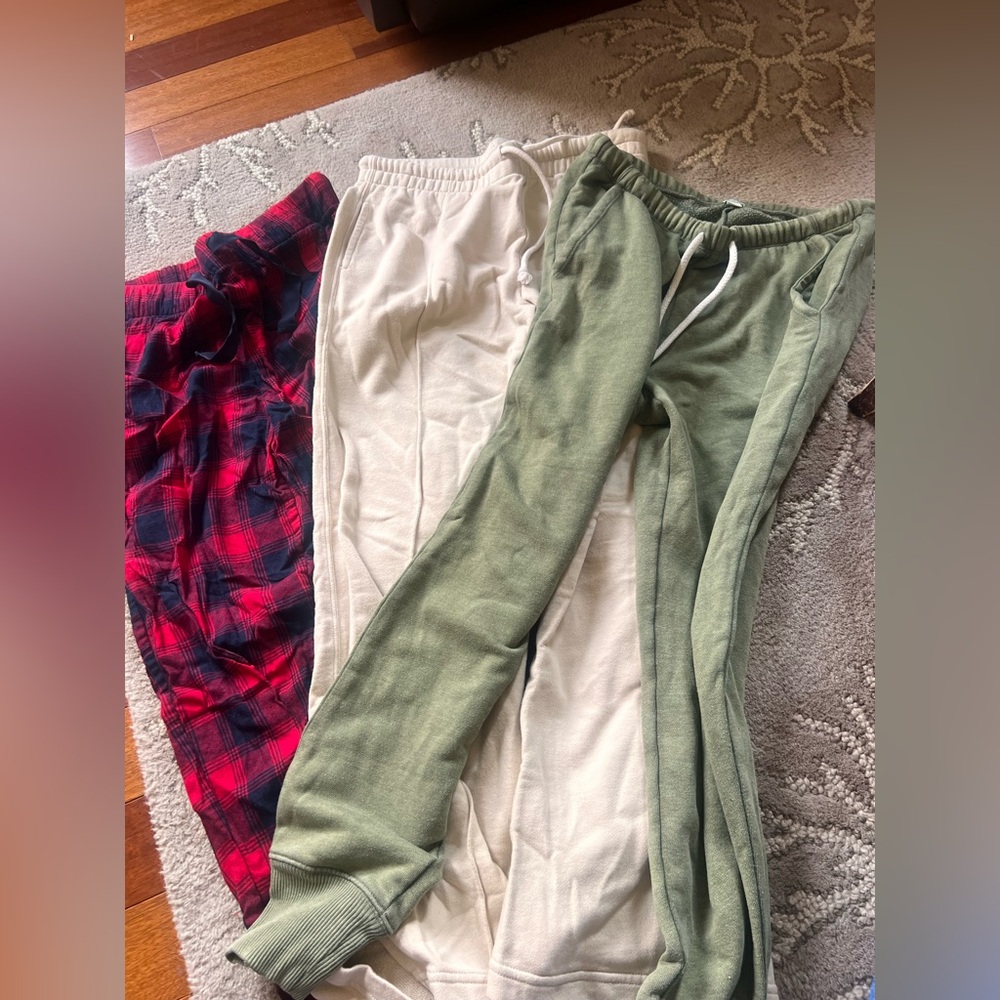 aerie Red and Black Plaid Flannel Pants